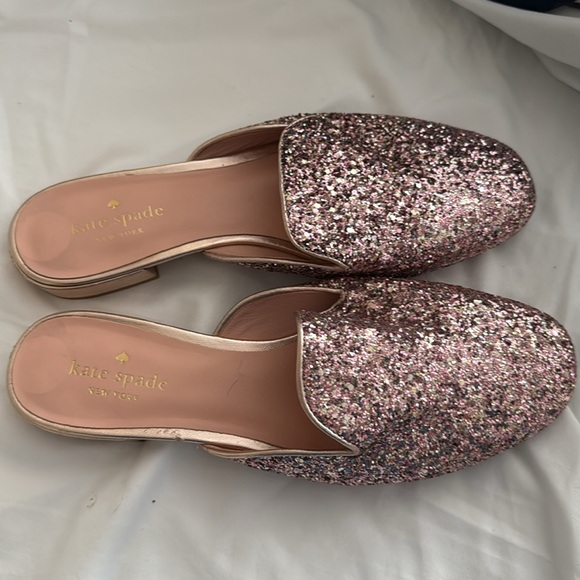 Kate Spade pink  Glitter Mules size 7 1/2 - Picture 5 of 12